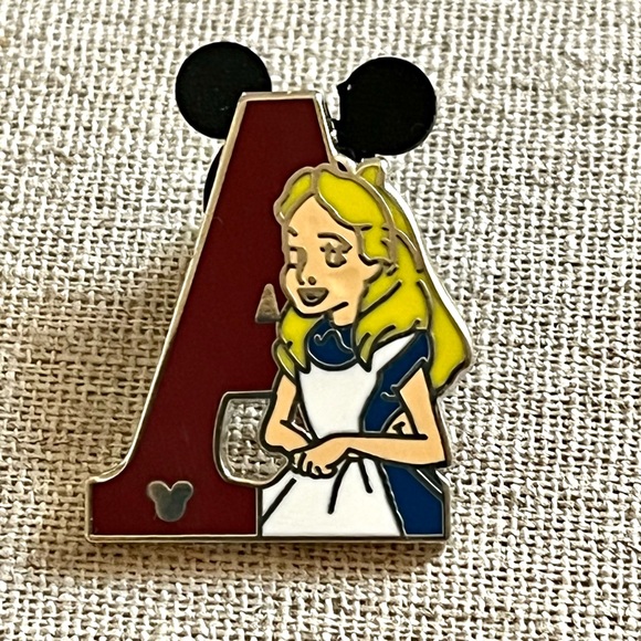 Disney Pin Alice Wonderland Alphabet A Hidden Mickey Series - Picture 2 of 4
